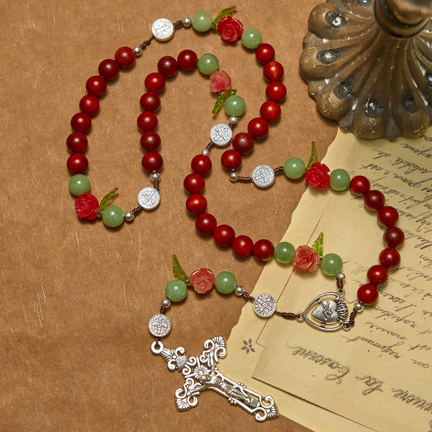 christiandiscipleshop Handmade Rosary with Blood Dragon Wood Beads and Crucifix – A Symbol of Spiritual Bond and Devotion