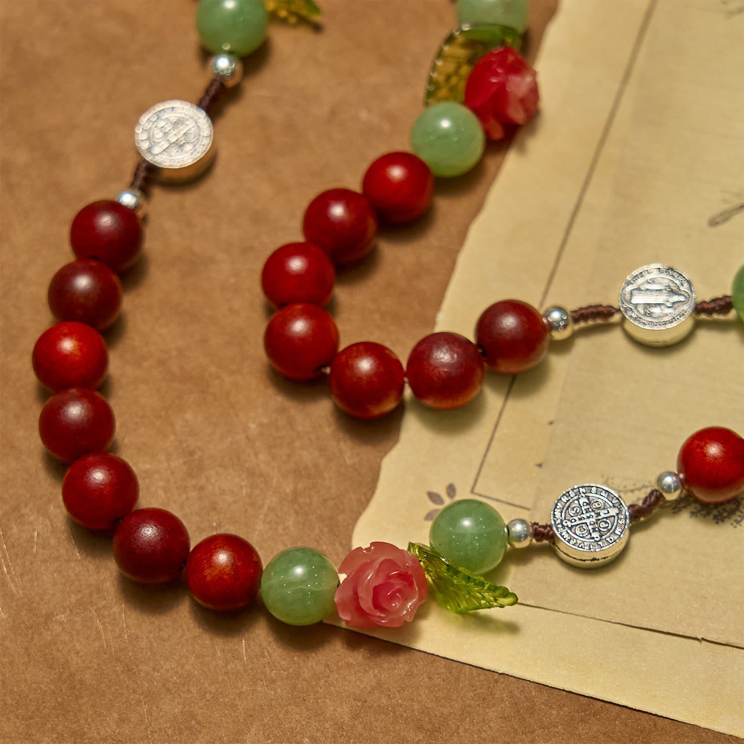 christiandiscipleshop Handmade Rosary with Blood Dragon Wood Beads and Crucifix – A Symbol of Spiritual Bond and Devotion