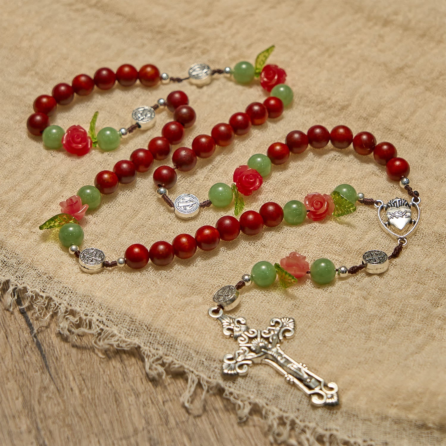 christiandiscipleshop Handmade Rosary with Blood Dragon Wood Beads and Crucifix – A Symbol of Spiritual Bond and Devotion