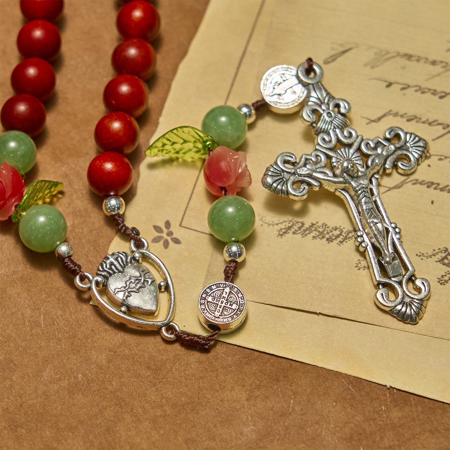 christiandiscipleshop Handmade Rosary with Blood Dragon Wood Beads and Crucifix – A Symbol of Spiritual Bond and Devotion
