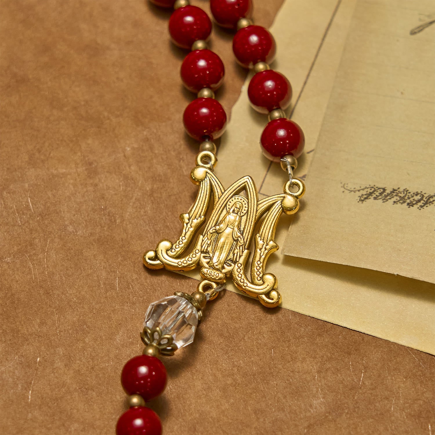 christiandiscipleshop Handmade Rosary with Cinnabar Beads and Jesus Medal – A Divine Emblem of Faith's Devotion