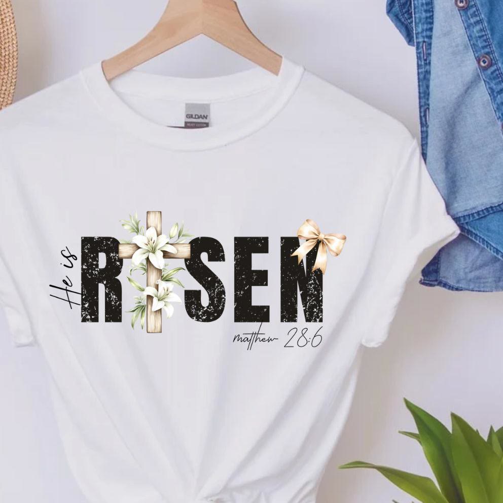 Christianartworkshop "He is RISEN" Short Sleeve T-shirt