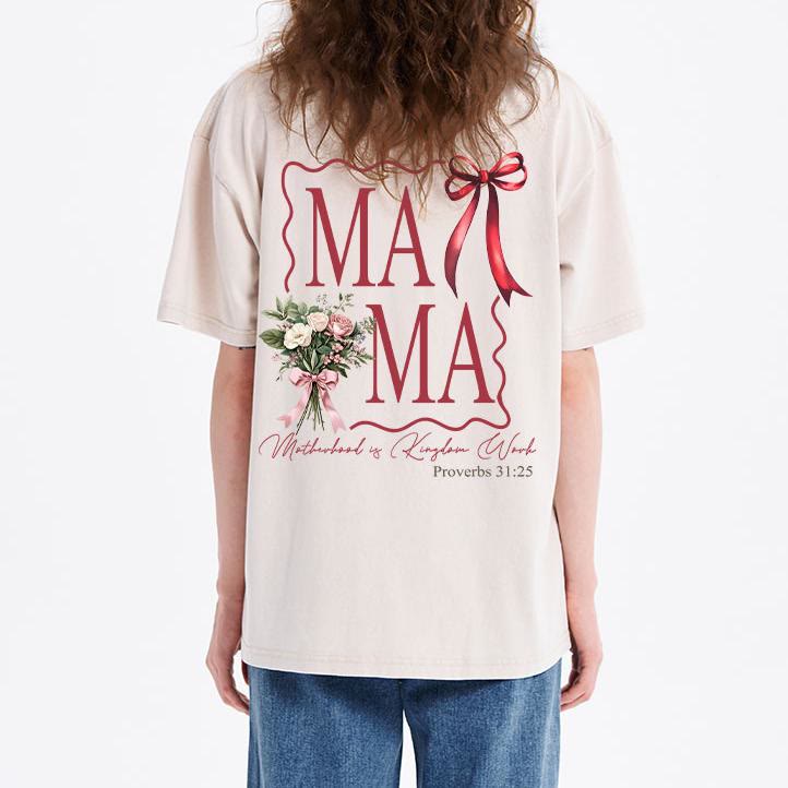 Christianartworkshop "MAMA" Flower Washed T-Shirt