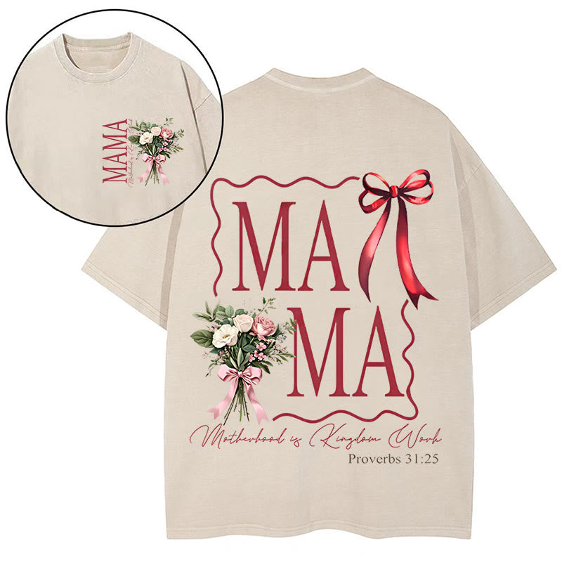 Christianartworkshop "MAMA" Flower Washed T-Shirt