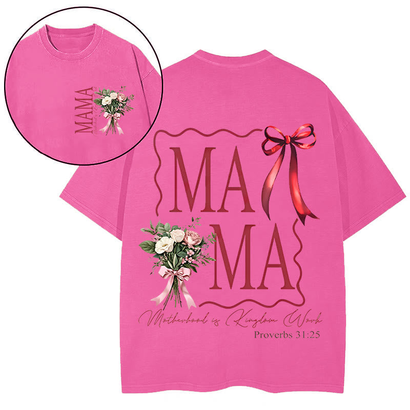 Christianartworkshop "MAMA" Flower Washed T-Shirt