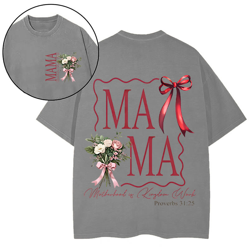 Christianartworkshop "MAMA" Flower Washed T-Shirt