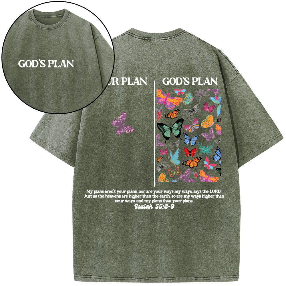 Christianartworkshop "GOD's PLAN" Washed T-Shirt