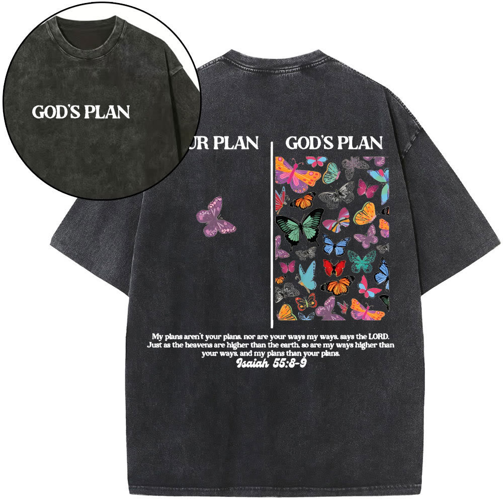 Christianartworkshop "GOD's PLAN" Washed T-Shirt