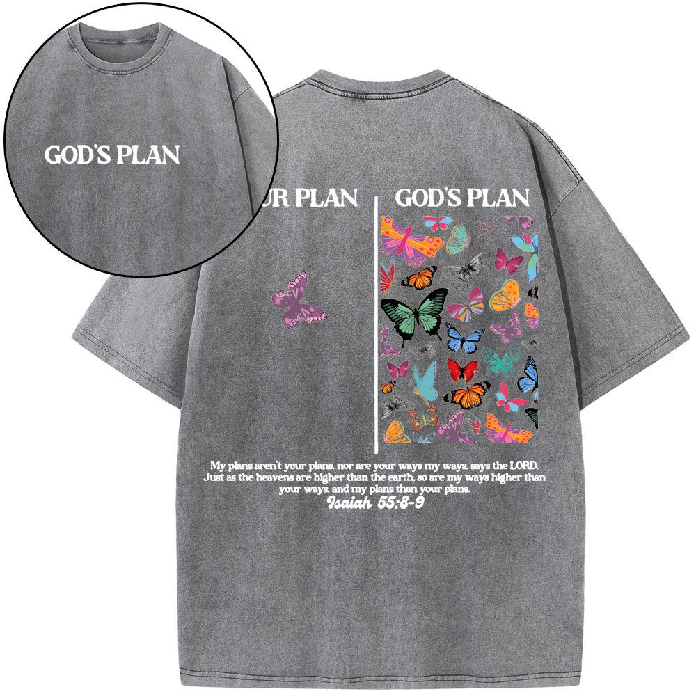 Christianartworkshop "GOD's PLAN" Washed T-Shirt