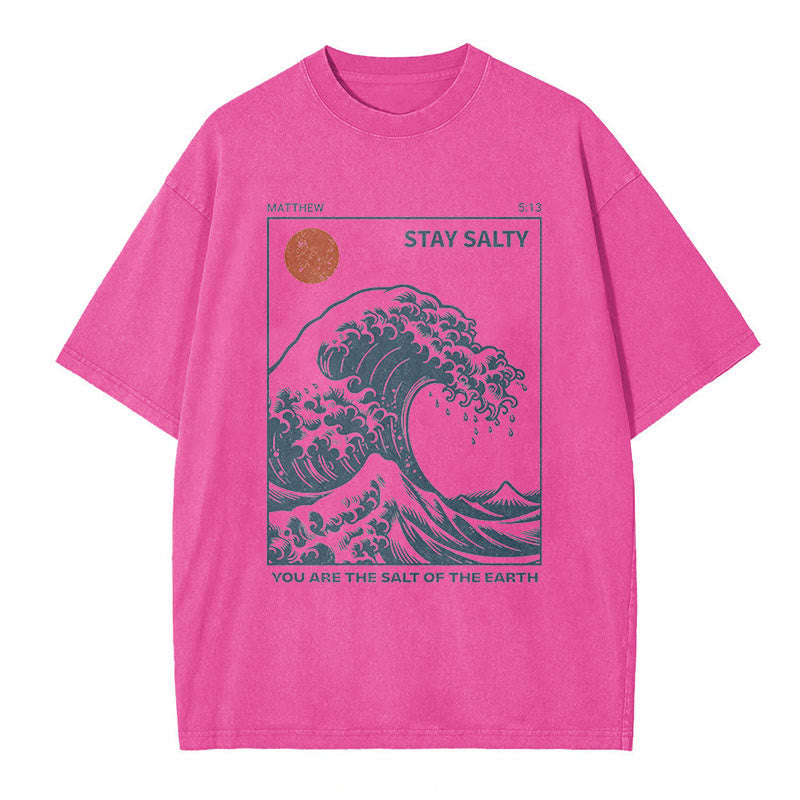 Christianartworkshop "STAY SALTY" Washed T-Shirt