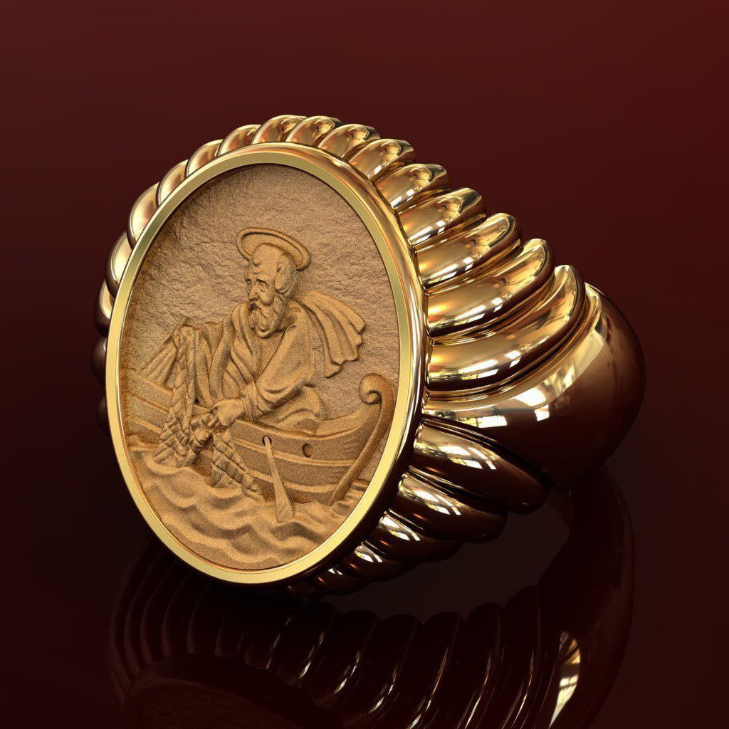 Christiandiscipleshop Fisherman Apostle's Legacy Ring: A Symbol of Faith and Devotion