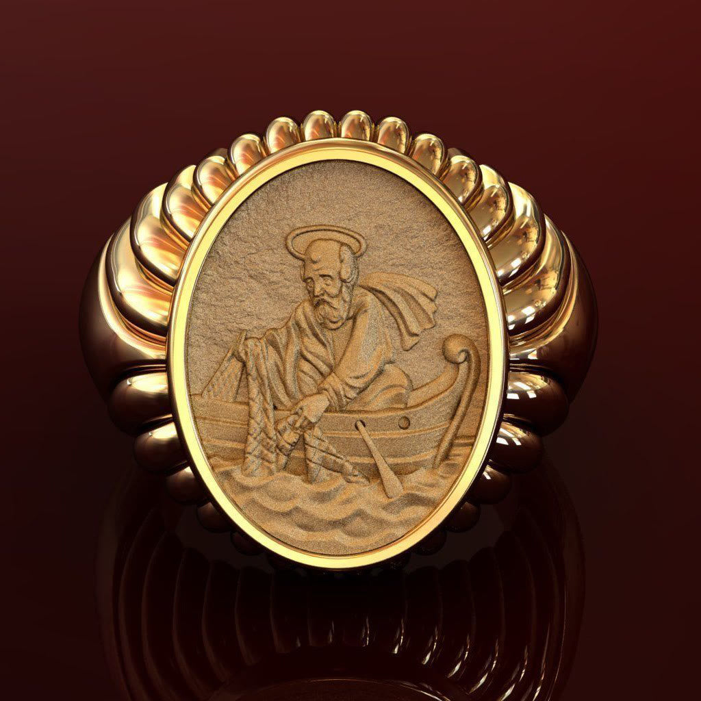 Christiandiscipleshop Fisherman Apostle's Legacy Ring: A Symbol of Faith and Devotion
