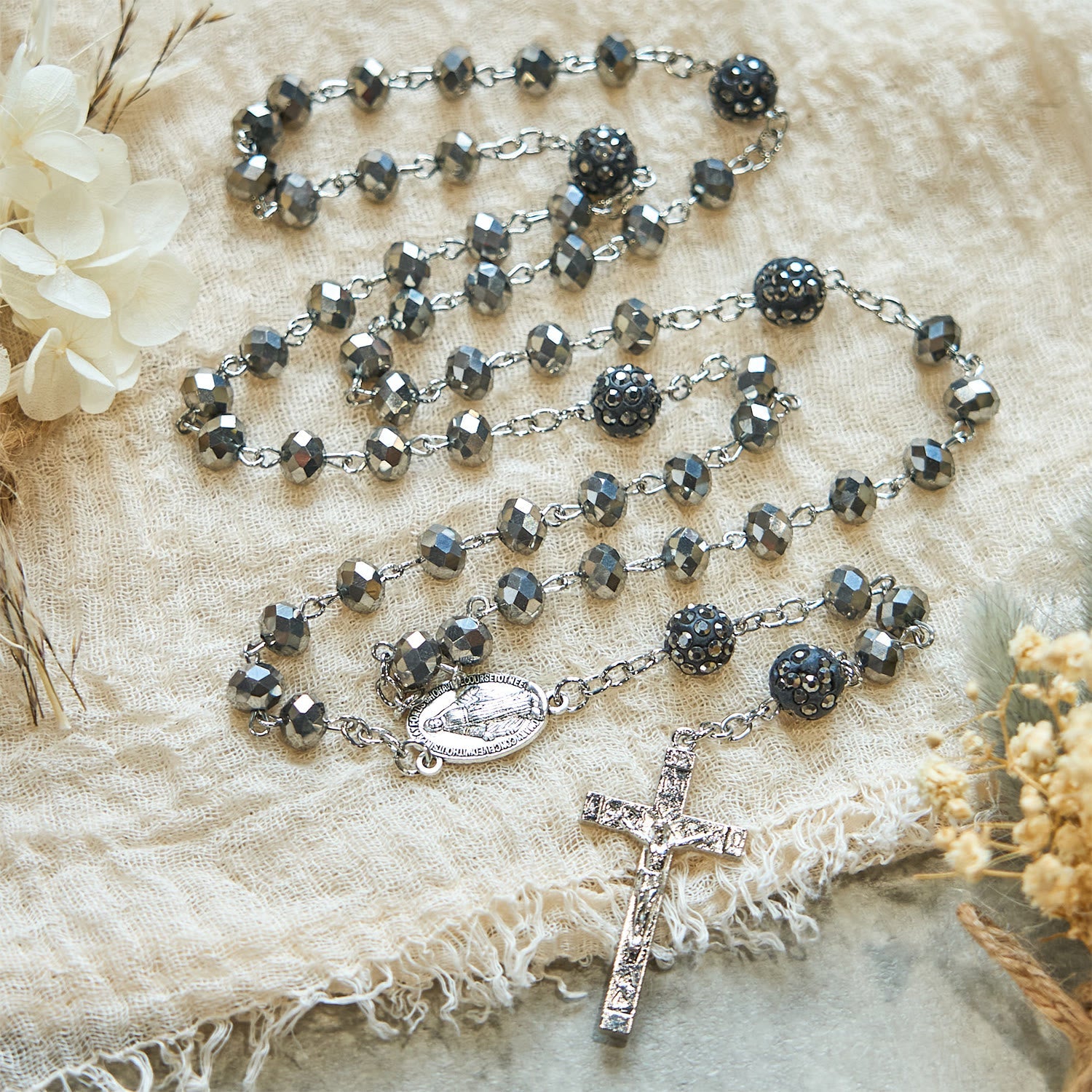Christiandiscipleshop Colorful Shiny Black Crystal Radiant Faith Rosary: A Spiritual and Aesthetic Delight