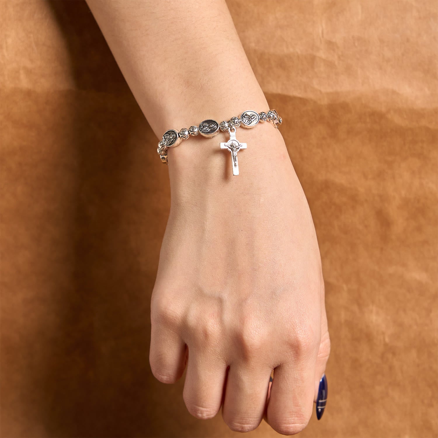 Christiandiscipleshop Our Lady Medal Sacred Symbol Crucifix Metal Bracelet: A Token of Devotion