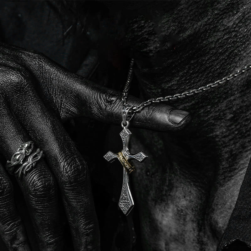 Christianartworkshop 925 Sterling Silver Modern & Minimalist Crucifix Necklace: A Symbol of Dark Talisman