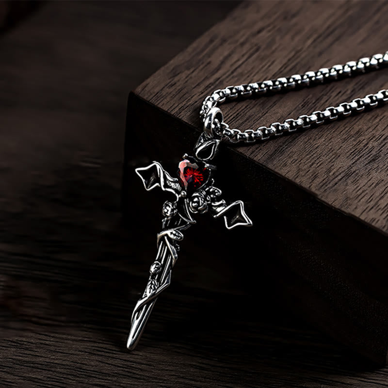 Christianartworkshop 99 Sterling Silver 2colors Thorn Rose Crucifix Necklace: A Fusion of Gothic Elegance and Dark Romance