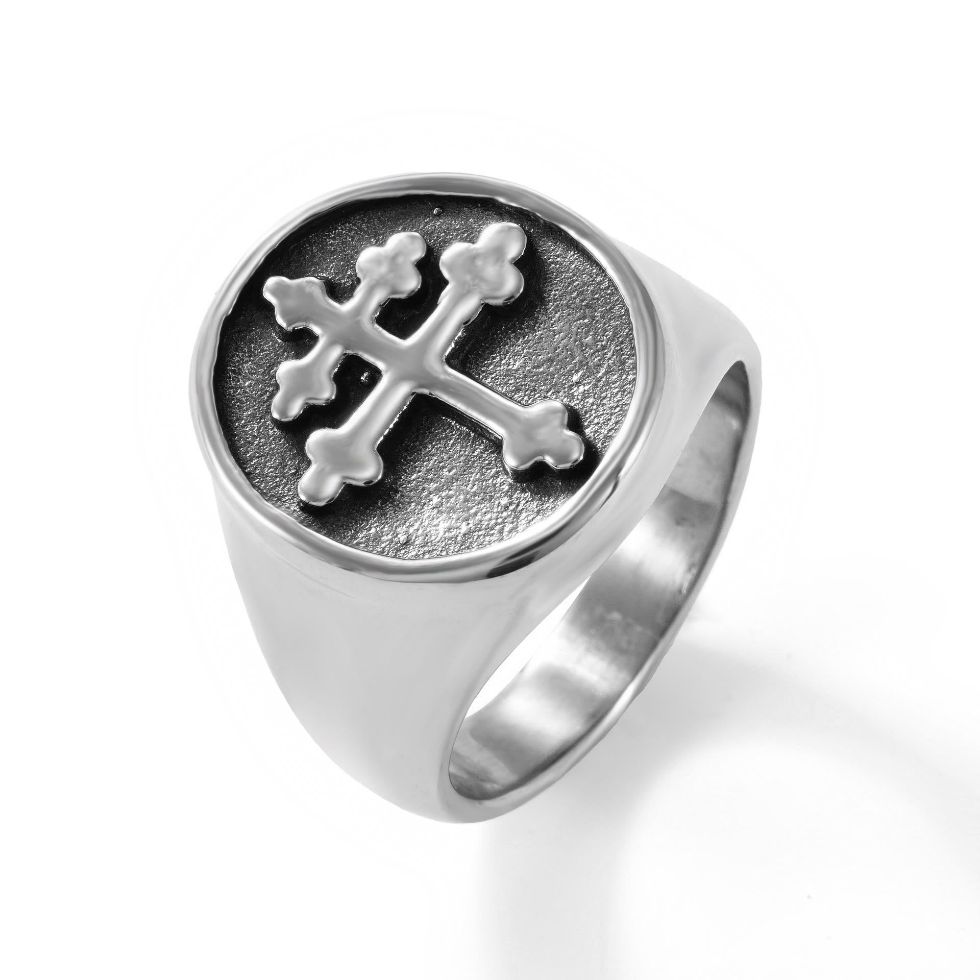 Christianartworkshop 2colors Crucifix Modern & Minimalist Ring - In Devotion, Find Limitless Hope