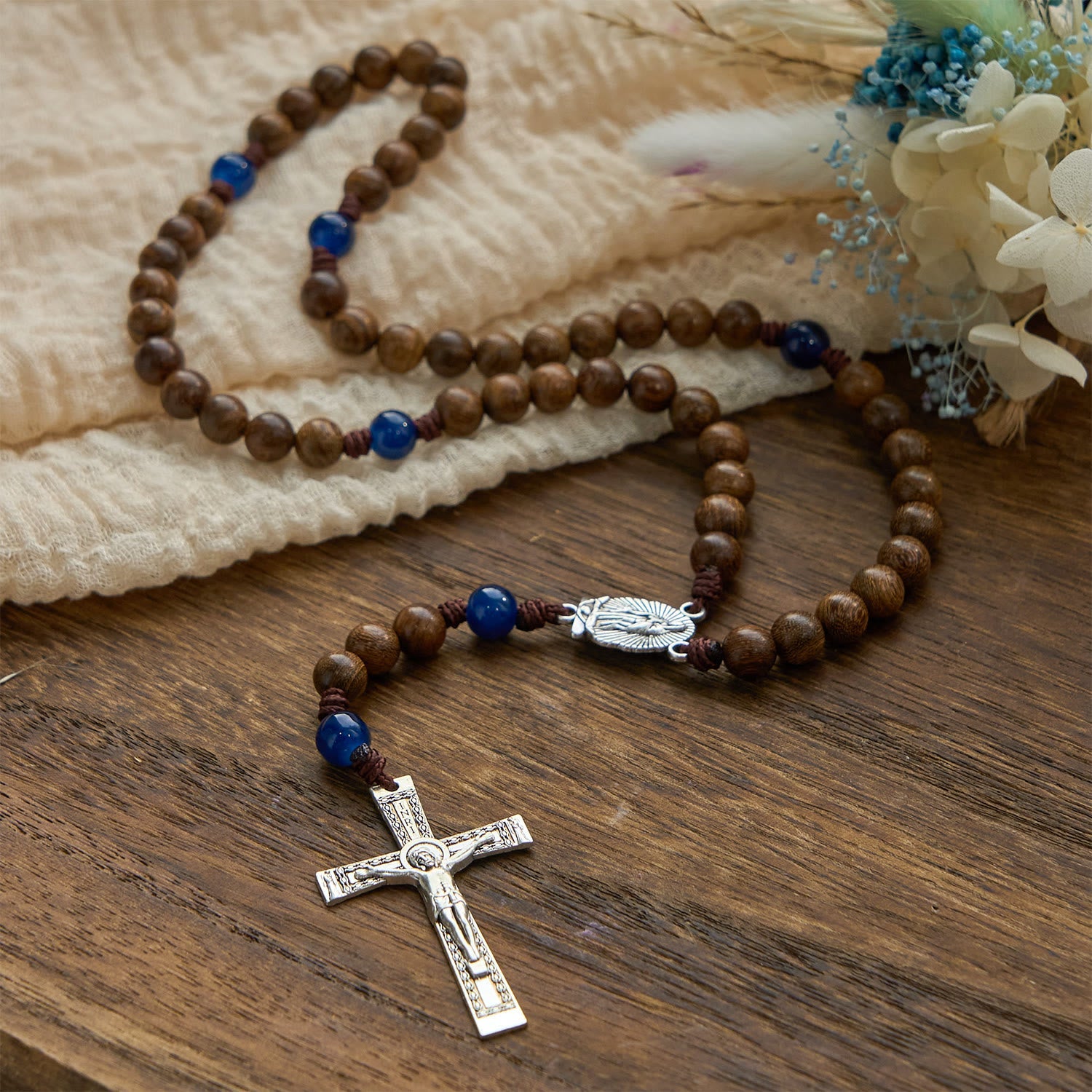 christiandiscipleshop Handmade Gold sandalwood Rosary with Our Lady of Guadalupe: A Faithful Companion