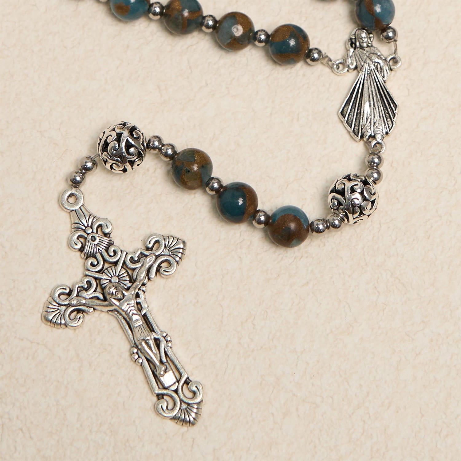Christiandiscipleshop Divine - Inspired Lake - Blue Cloisonné Rosary: A Christian's Spiritual Anchor