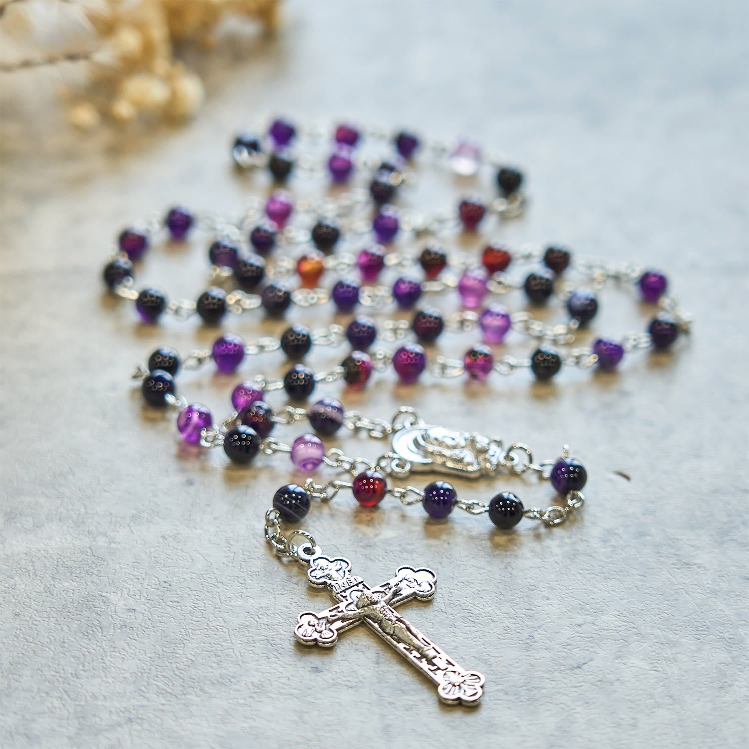 Christianartworkshop 6mm Purple Agate Rosary: A Reminder of God's Regal & Divine Nature
