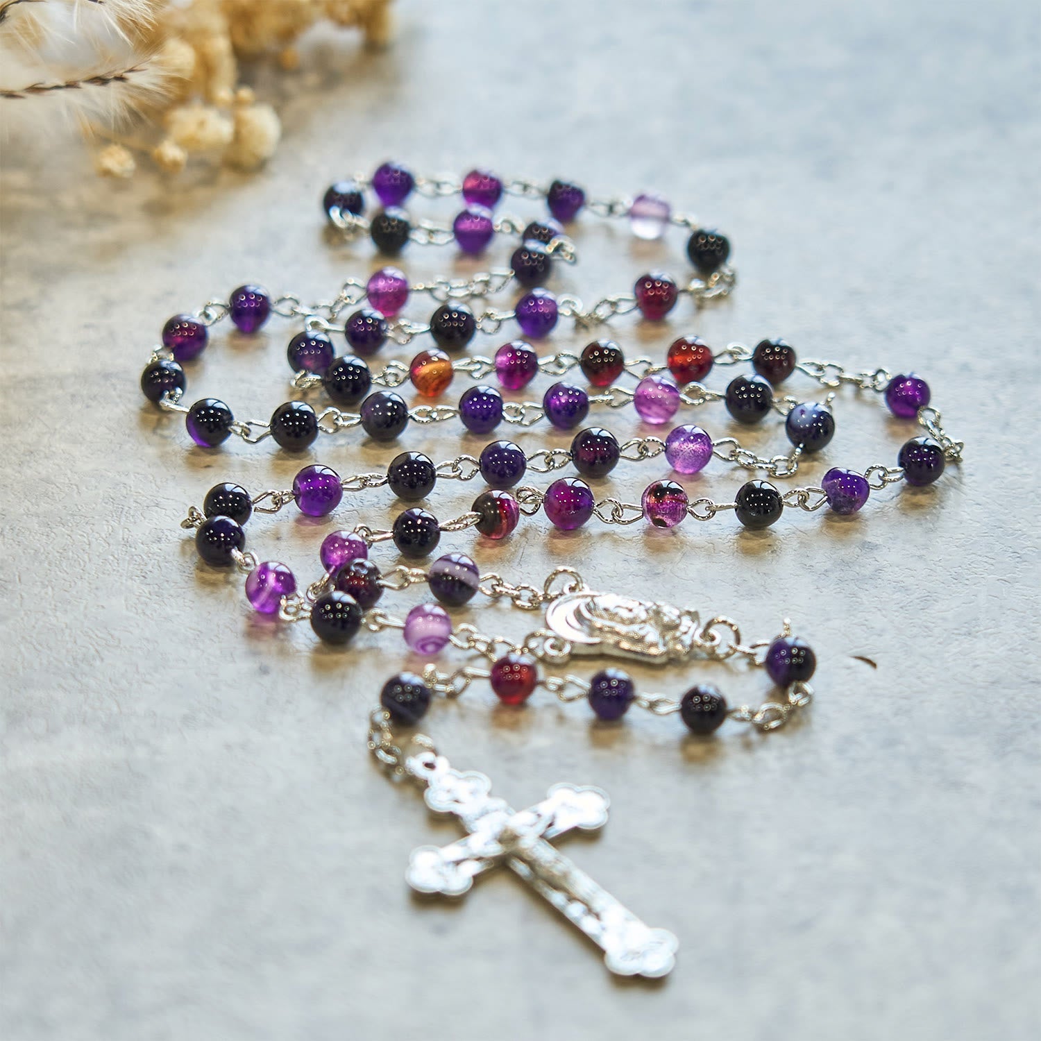 Christianartworkshop 6mm Purple Agate Rosary: A Reminder of God's Regal & Divine Nature