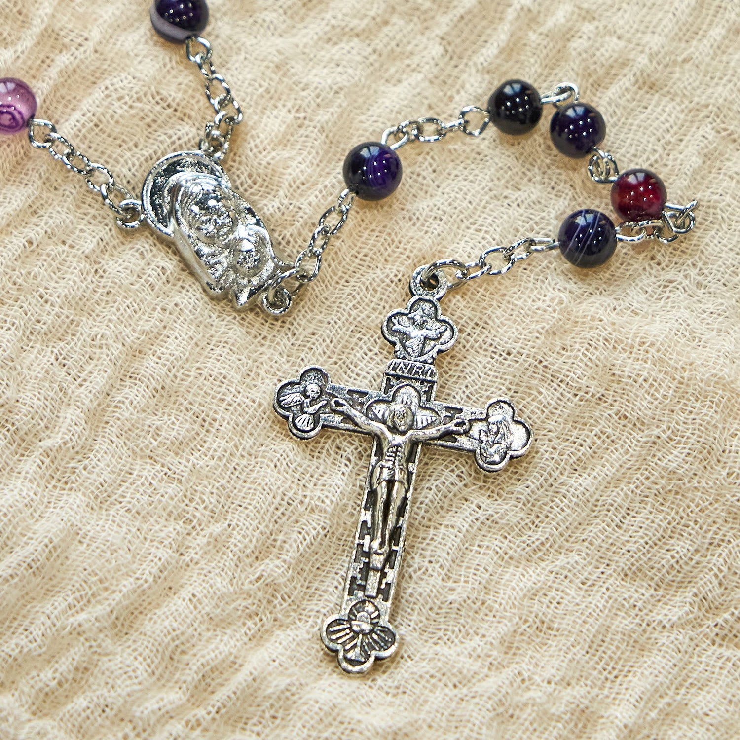 Christianartworkshop 6mm Purple Agate Rosary: A Reminder of God's Regal & Divine Nature