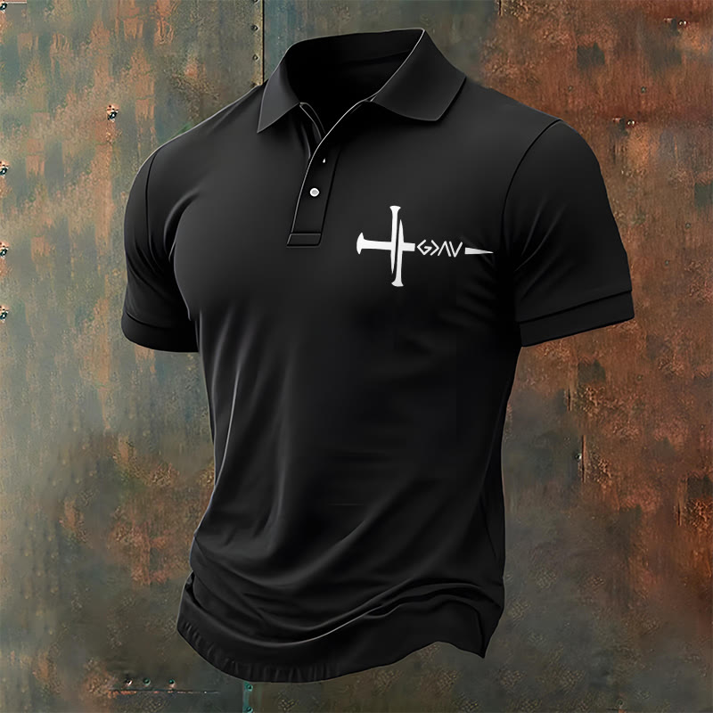 Christiandiscipleshop Nailed to Save – Cross & Nails Christian Polo T-shirt