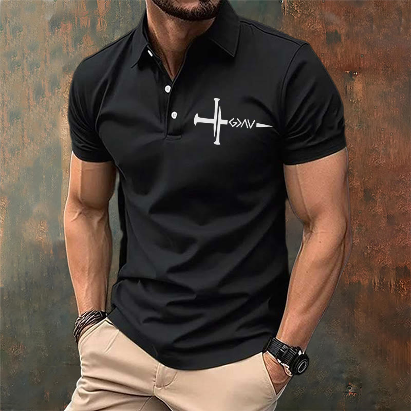 Christiandiscipleshop Nailed to Save – Cross & Nails Christian Polo T-shirt
