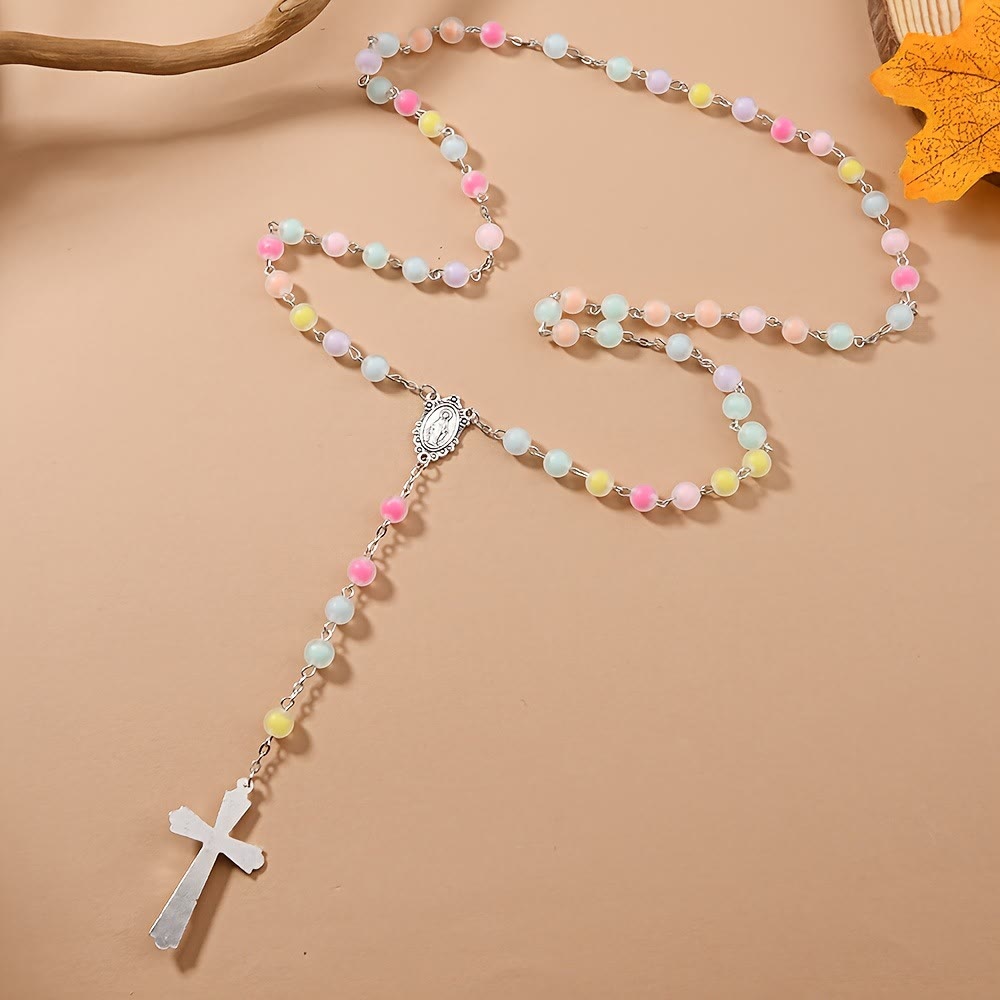 Christiandiscipleshop Frosted Colored Beads Miraculous Medal Crucifix Rosary