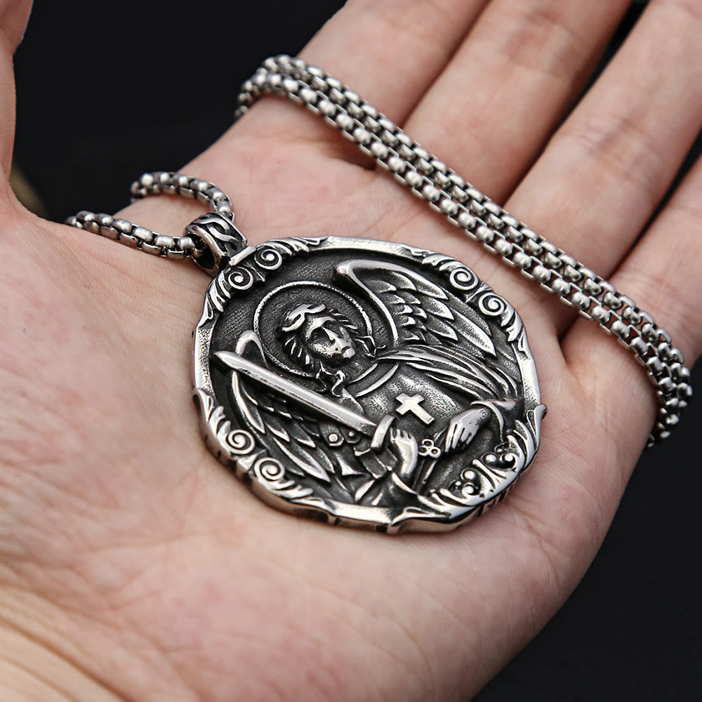 Christiandiscipleshop Cross Angel Wings Stainless Steel Pendant Necklace Chains