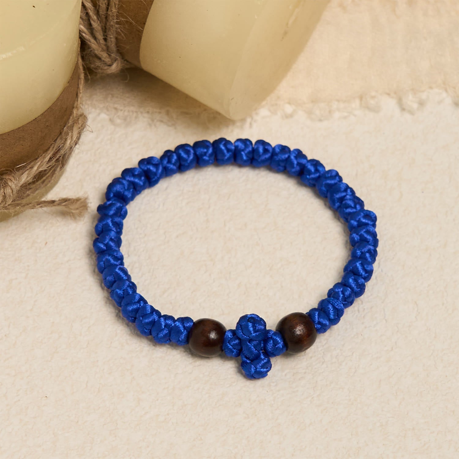 FREE Today: Blue & Black Cross - Knot String Bracelet: A Token of Faith