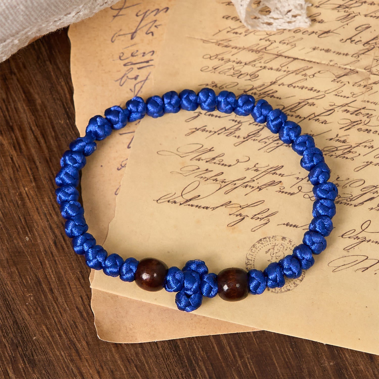 FREE Today: Blue & Black Cross - Knot String Bracelet: A Token of Faith
