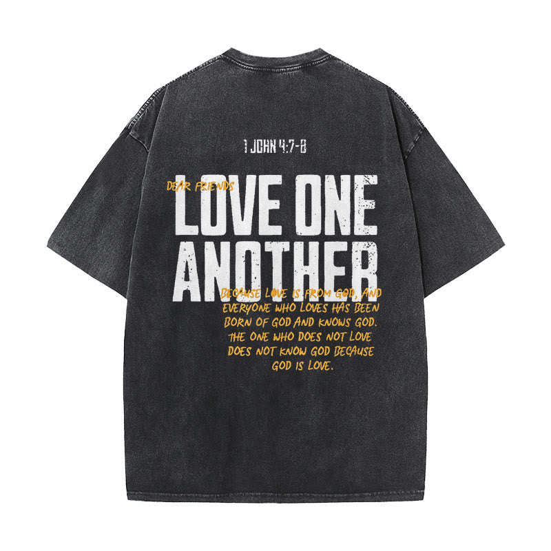 christiandiscipleshop Love One Another Unisex Washed T-Shirt