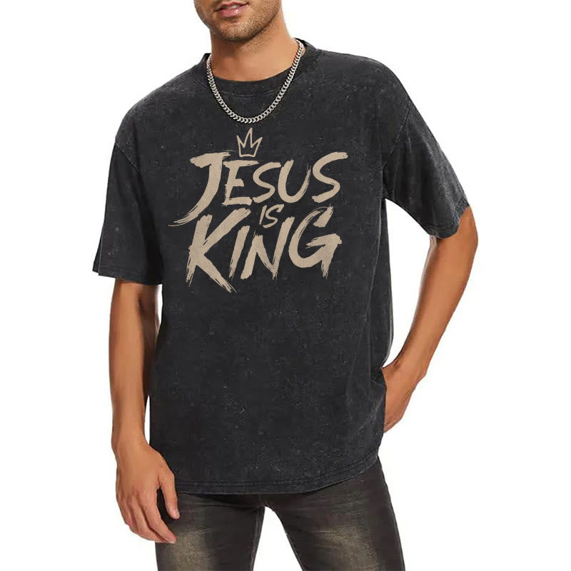 christiandiscipleshop Jesus Is King Unisex Washed T-Shirt