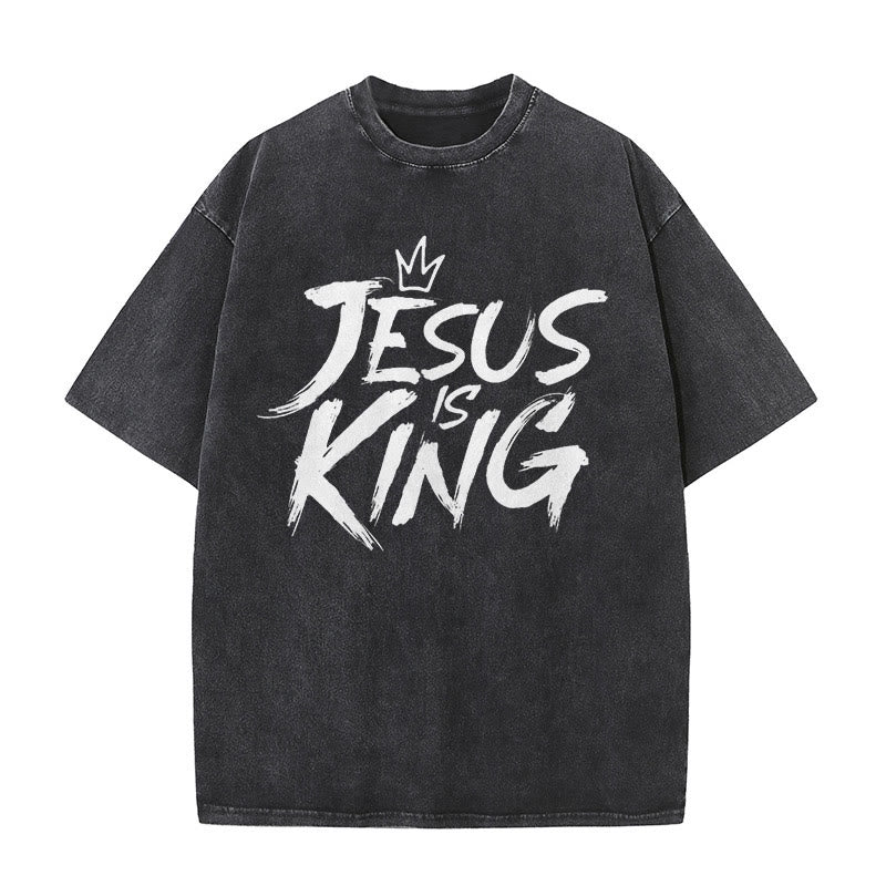 christiandiscipleshop Jesus Is King Unisex Washed T-Shirt