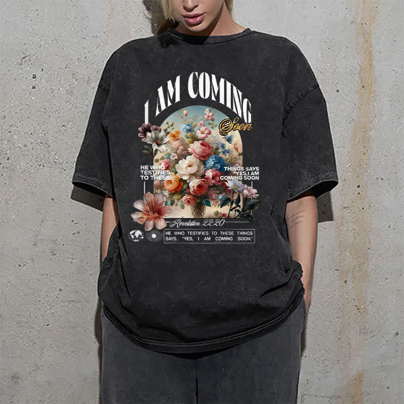 christiandiscipleshop I Am Coming Soon Unisex Washed T-Shirt