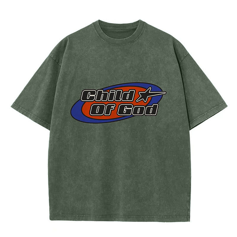 Christianartworkshop Child of God Graphic Unisex Washed T-Shirt