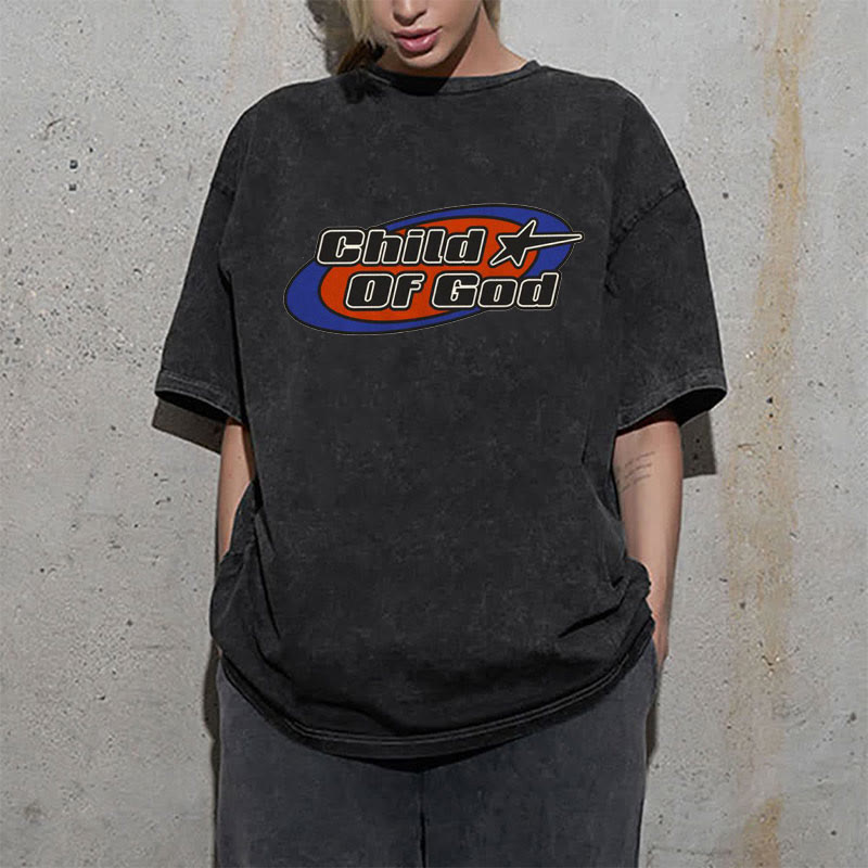 Christianartworkshop Child of God Graphic Unisex Washed T-Shirt