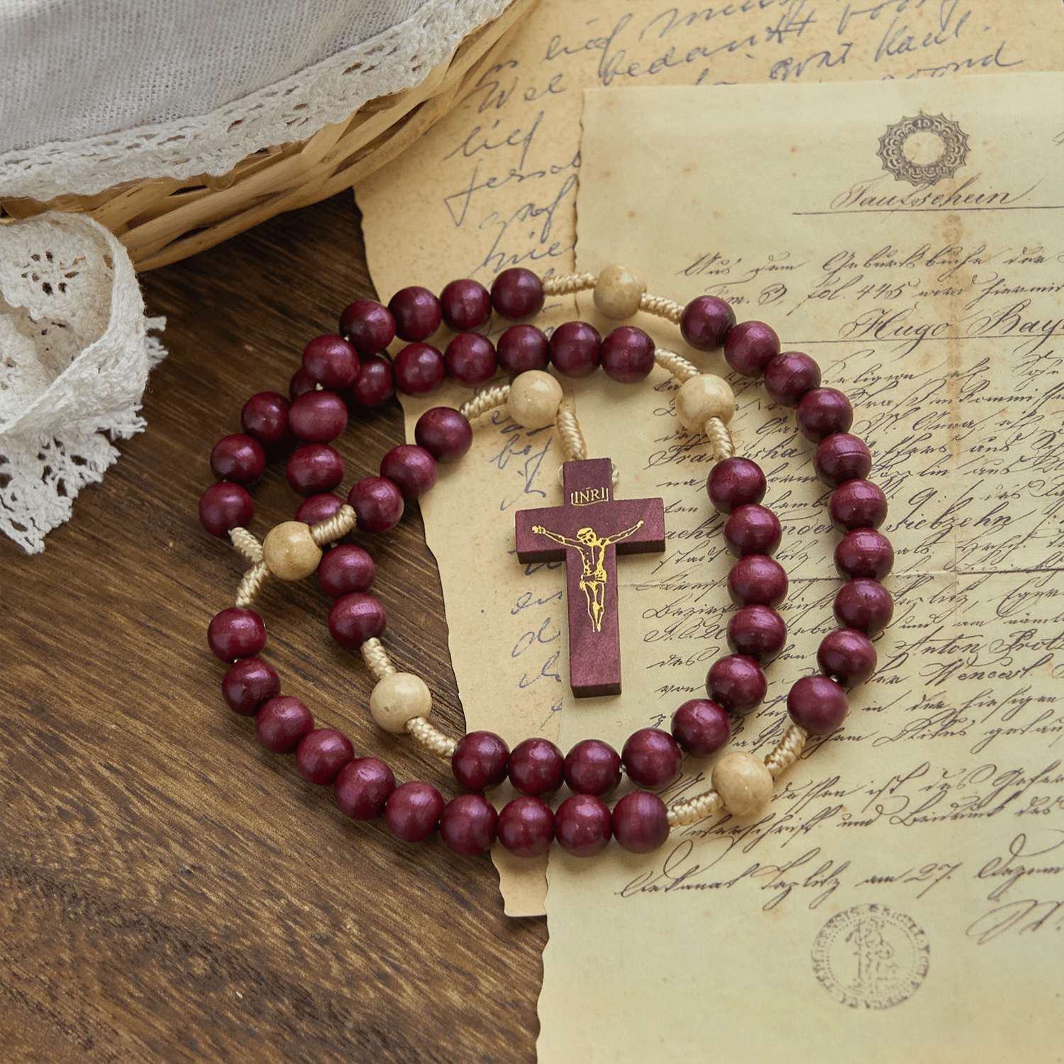 Christianartworkshop 10mm Wine Wooden Beads Traditional Rosary: A Timeless Spiritual Companion