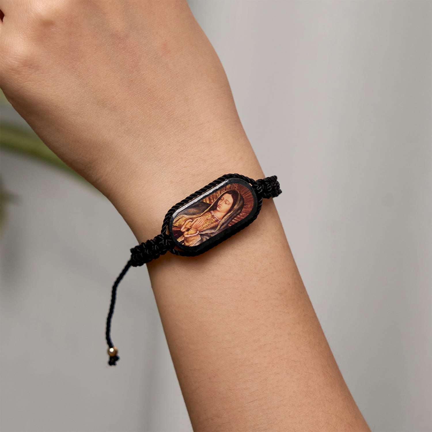 Christianartworkshop 3color Hand-woven String Bracelet with Our Lady of Guadalupe