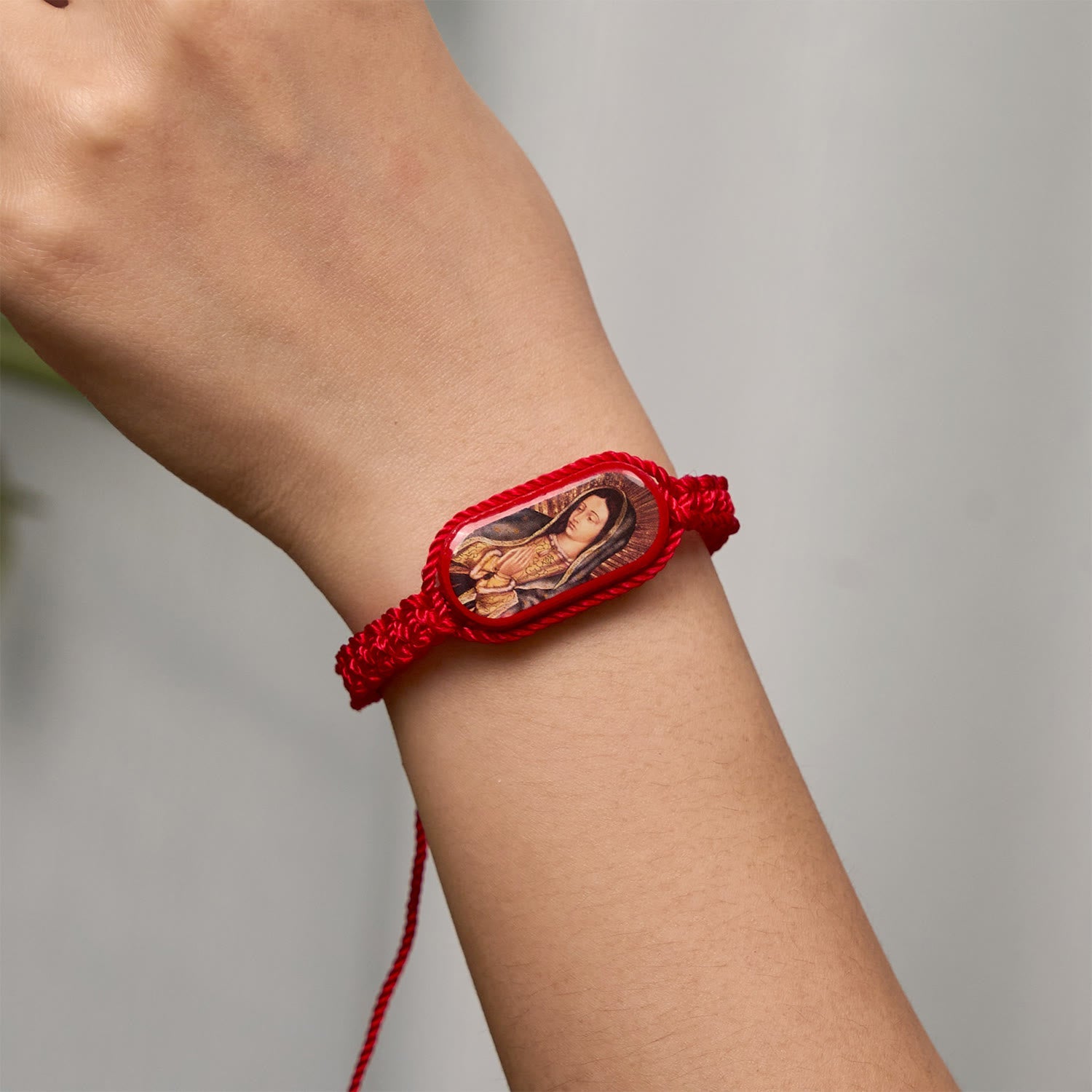 Christianartworkshop 3color Hand-woven String Bracelet with Our Lady of Guadalupe