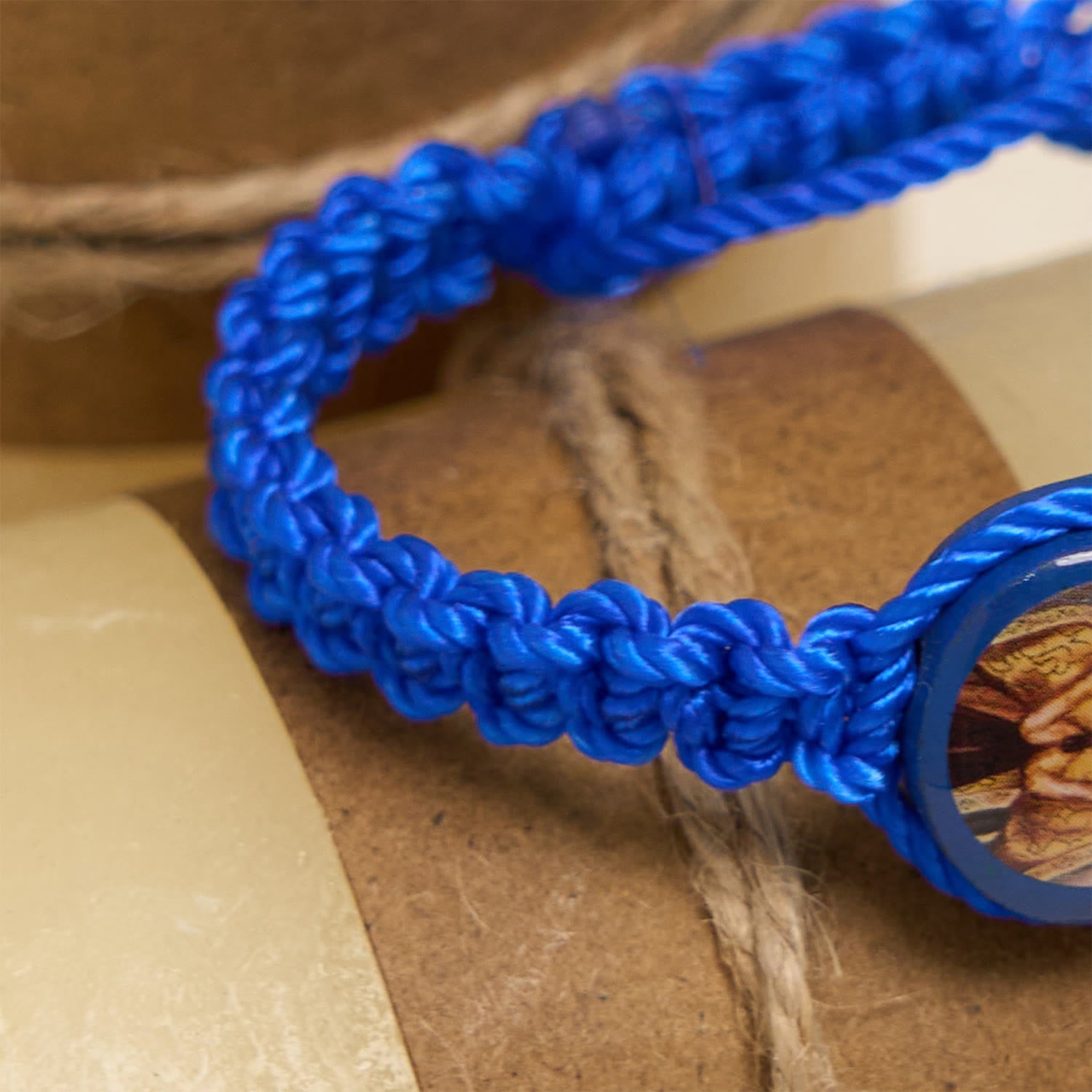Christianartworkshop 3color Hand-woven String Bracelet with Our Lady of Guadalupe