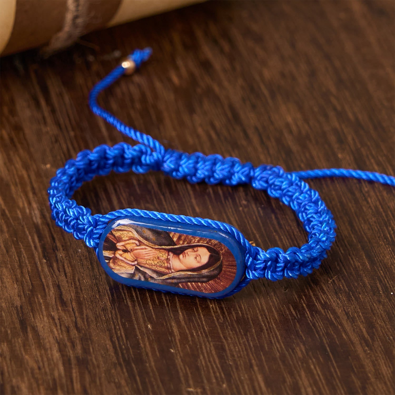 Christianartworkshop 3color Hand-woven String Bracelet with Our Lady of Guadalupe