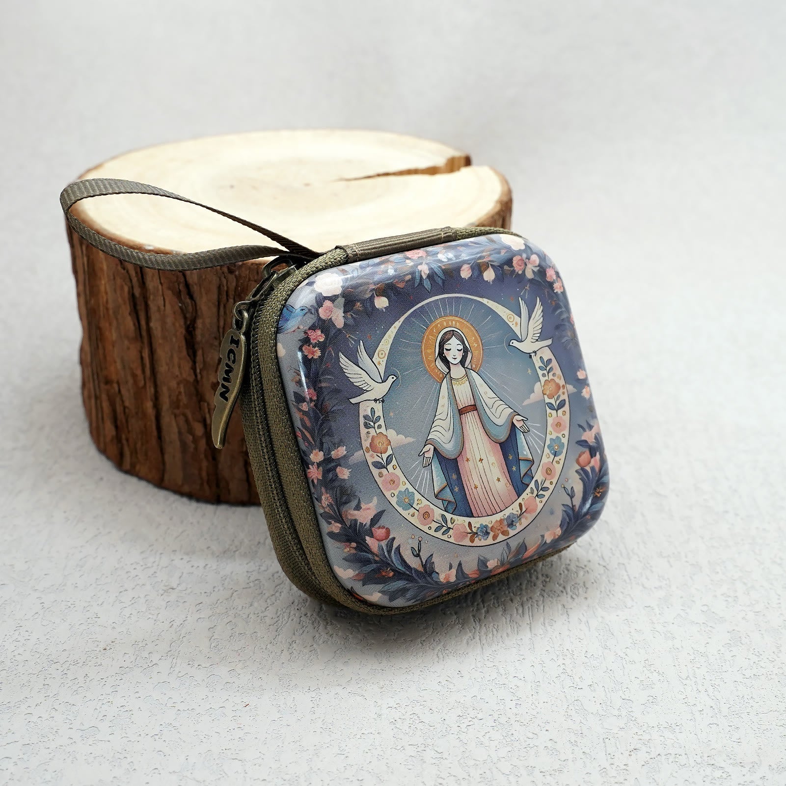 Christianartworkshop 9 Patterns Cartoon Style Square Rosary Cases: A Beautiful Blend of Faith and Function