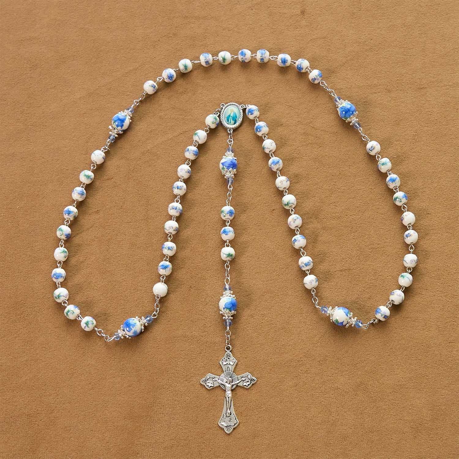 christiandiscipleshop Handmade Floral Lily of the Vally Beads Rosary: Divine Peace Gem