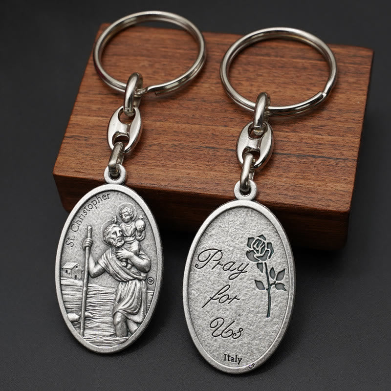 Christianartworkshop Artistic Metal Crafted St. Christopher Keychain: Heirloom of Traveler's Blessings