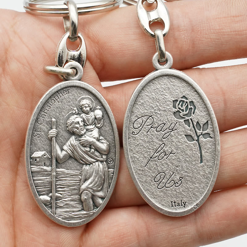 Christianartworkshop Artistic Metal Crafted St. Christopher Keychain: Heirloom of Traveler's Blessings