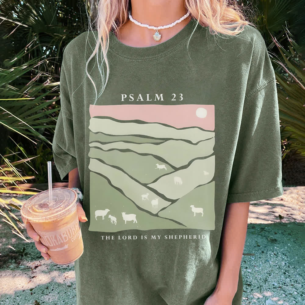 christiandiscipleshop The Lord Is My Shepherd Christian Unisex Washed T-Shirt