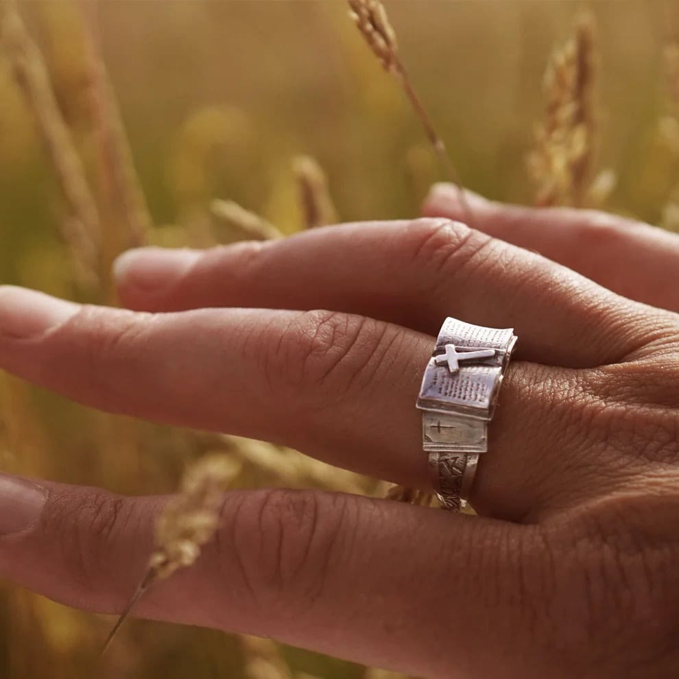 Christianartworkshop Bible Ring with Cross: A Sacred Companion of Faith