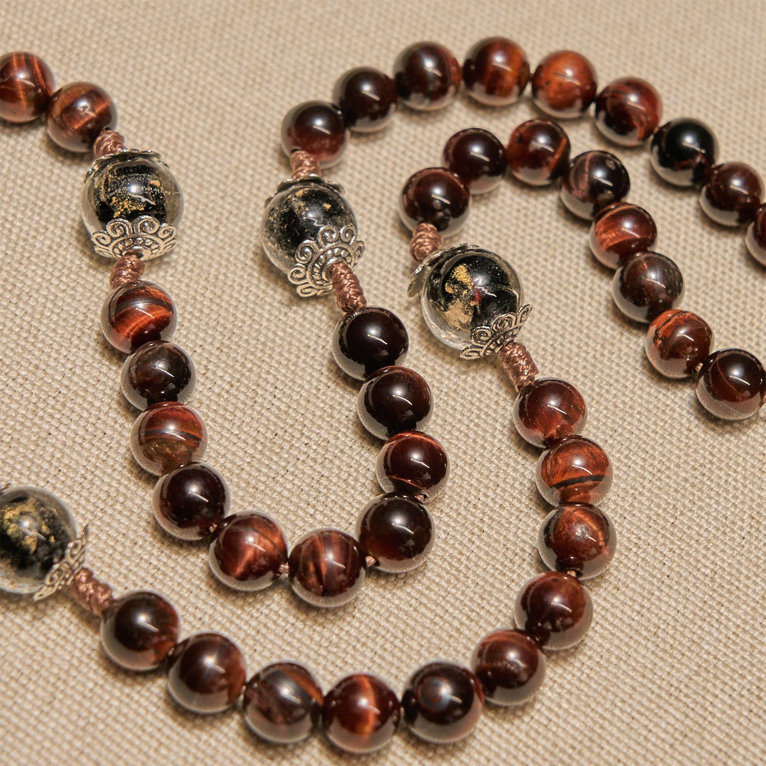 christiandiscipleshop Wooden Beads Rosary & Necklace 2-in-1 with Ankh Cross: Adjustable Design, Endless Devotion